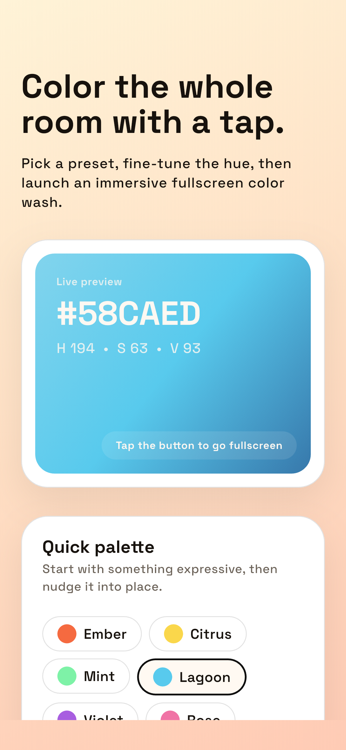 Colorjam editor with Lagoon preset selected